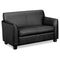 basyx Tailored Leather Reception Two-Cushion Loveseat, 53-1/2w x 28-3/4d x 32h, Black BSXVL872ST11