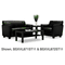 basyx Tailored Leather Reception Two-Cushion Loveseat, 53-1/2w x 28-3/4d x 32h, Black BSXVL872ST11