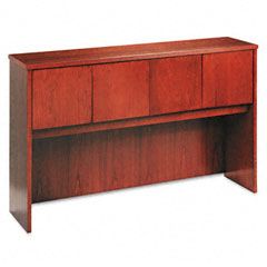 basyx Wood Veneer Hutch With Wood Doors, 60w x 14-5/8d x 37-1/8h, Bourbon Cherry BSXBW2183HH