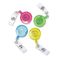 Baumgartens Products - ID Card Reel, w/ Belt Clip, 30amp;quot;L, 4/PK, Translucent Assorted - Sold as 1 PK - Translucent ID card reel attaches to your belt for easy badge access. Simply pull the reel out to show your badge to security. Card reel extends 30amp;quot; and then retracts. ID card reels with belt clip come in an assortment of translucent colors. Each meets or exceeds standard for RoHS compliance for lead, mercury, bromine, chrome and cadmium.