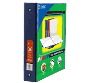 BAZIC 1.5" Blue 3-Ring View Binder w/2-Pockets