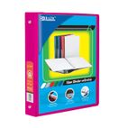 BAZIC 1 Fuschia 3-Ring View Binder with 2-Pockets-pack of-12