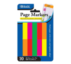 BAZIC Page Marker, 0.5 x 1.75 Inch, Neon (100 Count) 10 Per Pack