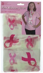 Beistle 54075 Pink Ribbon Scarf, 10 by 4-Feet 7-Inch