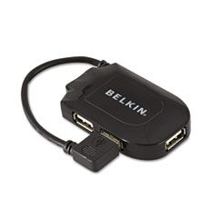 Belkin Four-Port USB 1.1 Pocket Hub w/12MBps Speed, Black BLKF5U045P
