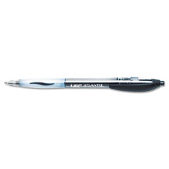 BIC Atlantis Ballpoint Retractable Ball Pen, Black Ink, Medium, Dozen BICVCG11BK