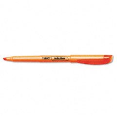 BIC Brite Liner Highlighter, Chisel Tip, Fluorescent Orange Ink, 12 per Pack BICBL11OE