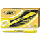 BIC Brite Liner Highlighter, Chisel Tip, Fluorescent Yellow Ink, 12 per Pack BICBL11YW