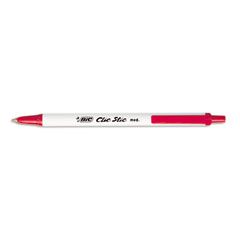 BIC Clic Stic Ballpoint Retractable Pen, Red Ink, Medium, Dozen BICCSM11RD