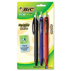 12 Penne A Sfera Ecolutions Clic Stic | Inchiostro Nero | Punta Media | Retrattili | Confezione Da 12