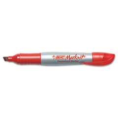BIC Mark-It Permanent Marker, Chisel Tip, Rambunctious Red, Dozen BICGPMM11RD