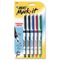 BIC Mark-It Permanent Markers, Ultra-Fine Point, Assorted Colors, 5/Set BICGPMUP51ASST