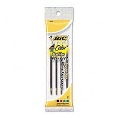BIC Refill for 4-Color Retractable Ballpoint, Medium, BLK, BE, GN, Red Ink BICMRM41