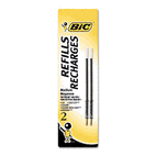 BIC Refill for Velocity, A.I., Pro+ Retractable Ballpoint, Medium, BLK, 2/Pack BICMRC21BK