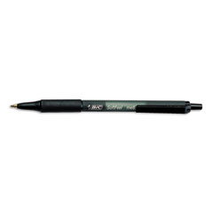 BIC Soft Feel Ballpoint Retractable Pen, Black Ink, Medium, Dozen BICSCSM11BK