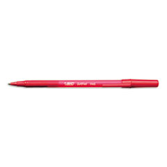 BIC Soft Feel Ballpoint Stick Pen, Red Ink, Medium, Dozen BICSGSM11RD