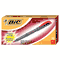 BIC Stick Roller Pen, Gray Barrel, Red Ink, Micro Fine, 0.50 mm, Dz BICRF11RD