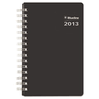 Blueline Blueline DuraGlobe Daily Planner, Flex Cover, 8 x 5, Black, 2013 REDC21081T