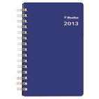 Blueline Blueline DuraGlobe Daily Planner, Flex Cover, 8 x 5, Blue, 2013 REDC21082T