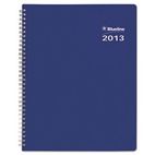 Blueline Blueline DuraGlobe Monthly Planner, Flex Cover, 11 x 8-1/2, Blue, 2012-2014 REDC23582T