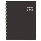Blueline Blueline DuraGlobe Monthly Planner, Flex Cover, 8-7/8 x 7-1/8, Black, 2012-2014 REDC23081T