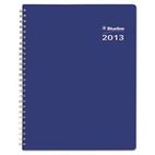 Blueline Blueline DuraGlobe Monthly Planner, Flex Cover, 8-7/8 x 7-1/8, Blue, 2012-2014 REDC23082T