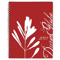 Blueline Blueline DuraGlobe Monthly Planner, Flex Cover, 8-7/8x7-1/8, Red/Wht, 2012-2014 REDC230F83T