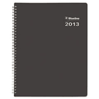 Blueline Blueline DuraGlobe Weekly Planner, Flex Cover, 11 x 8-1/2, Black, 2013 REDC22581T
