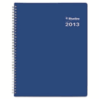 Blueline Blueline DuraGlobe Weekly Planner, Flex Cover, 11 x 8-1/2, Blue, 2013 REDC22582T