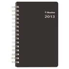 Blueline Blueline DuraGlobe Weekly Planner, Flex Cover, 8 x 5, Black, 2013 REDC21581T