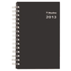 Blueline Blueline DuraGlobe Weekly Planner, Hard Cover, 8 x 5, Black, 2013 REDC21541T
