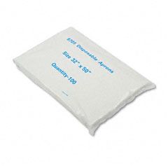 Boardwalk Disposable Apron, Polypropylene, White, 100/Pack BWK390