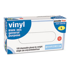 Boardwalk General-Purpose Vinyl Gloves, Latex-Free, 4 mils, Large, Clear, 100/Box BWK365L