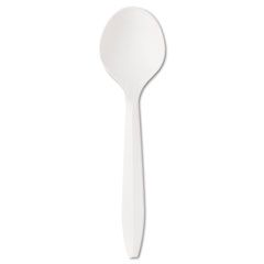 Boardwalk Mediumweight Polypropylene Cutlery, Soup Spoon, White, 1000/Carton BWKYFWSSW