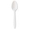 Boardwalk Mediumweight Polypropylene Cutlery, Teaspoon, White, 1000/Carton BWKYFWSW