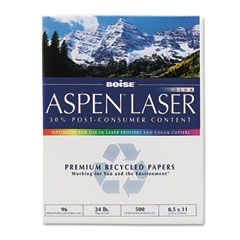 Boise ASPEN Laser Paper, 96 Brightness, 24lb, 8-1/2 x 11, White, 500 Sheets/Ream CASBPL2411RC