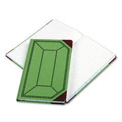Boorum & Pease Record/Account Book, Record Rule, Green/Red, 300 Pages, 12 1/2 x 7 5/8 ESS6718300R