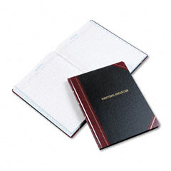 Boorum & Pease Visitor Register Book, Black/Red Hardcover, 150 Pages, 14 1/8 x 10 7/8 ESS806