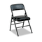 Bridgeport Deluxe Vinyl Padded Seat & Back Folding Chairs, Black, 4/Carton CSC608830054