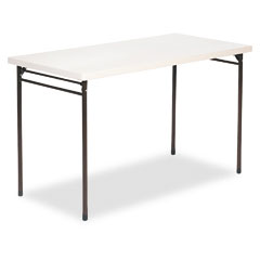 Bridgeport Endura Molded Resin Folding Table, Rectangular, 48w x 24d, Off-White/Bronze CSC36149ECB1