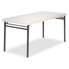 Bridgeport Endura Molded Resin Folding Table, Rectangular, 60w x 30d, Off-White/Bronze CSC36159ECB1