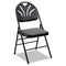 Bridgeport Fabric Padded Seat/Molded Fan Back Folding Chair, Kinnear Black, 4/Carton CSC36875KNB4