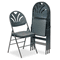 Bridgeport Fabric Padded Seat/Molded Fan Back Folding Chair, Kinnear Black, 4/Carton CSC36875KNB4