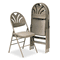 Bridgeport Fabric Padded Seat/Molded Fan Back Folding Chair, Kinnear Taupe, 4/Carton CSC36875KNT4