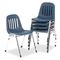 Bridgeport Graduate Series Commercial Stack Chairs, Navy/Deluxe Chrome, 5/Carton CSC36084NVC5