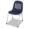 Bridgeport Graduate Series Commercial Stack Chairs, Navy/Deluxe Chrome, 5/Carton CSC36084NVC5