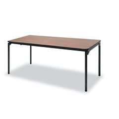 Bridgeport Tuff-Core Premium Commercial Folding Table, 72w x 30d, Natural Woodgrain/Pewter CSC36170NWG1