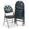 Bridgeport XL Series Vinyl Padded Seat/ Molded Fan BackFolding Chair, Black, 4/Carton CSC369700054
