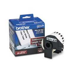 Brother Continuous Film Label Tape, 2.4" x 50ft Roll, White BRTDK2212