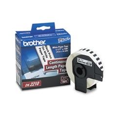 Brother Continuous Paper Label Tape, 1.1" x 100ft Roll, White BRTDK2210